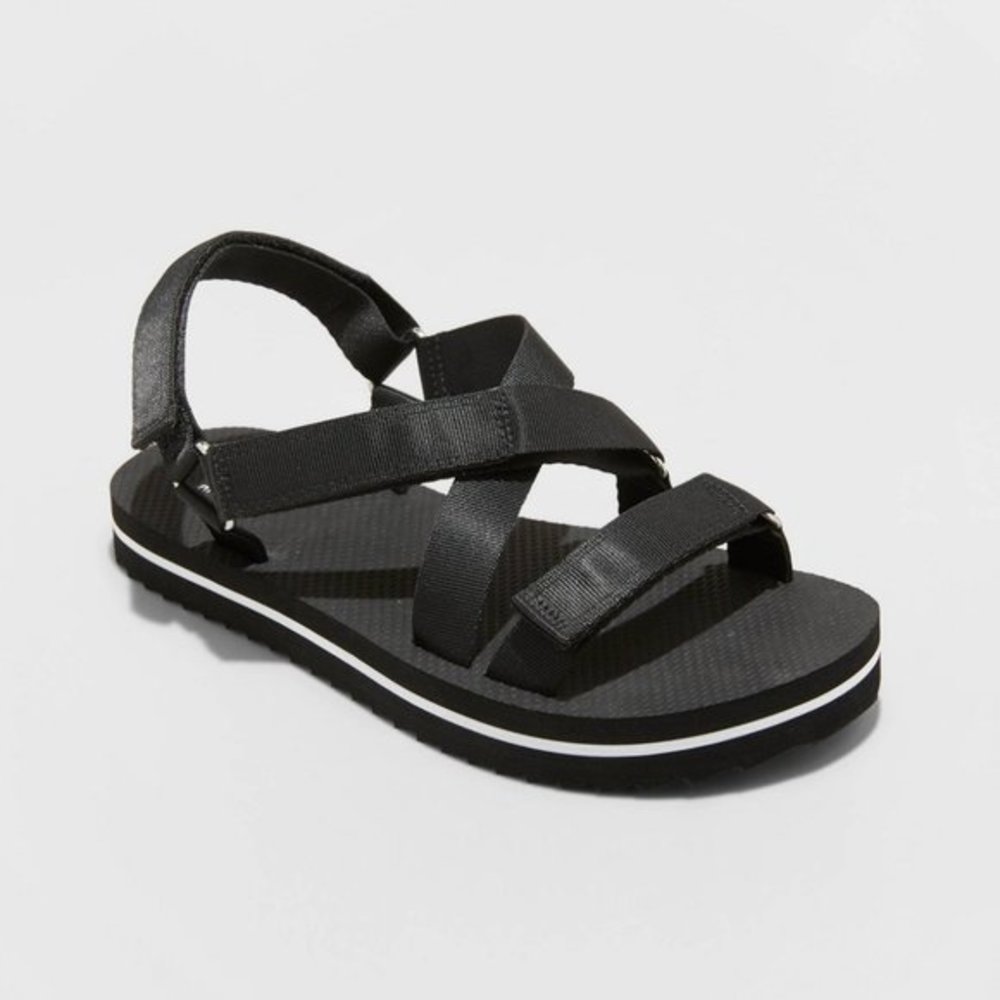 Shade & Shore Black Strappy Sandals